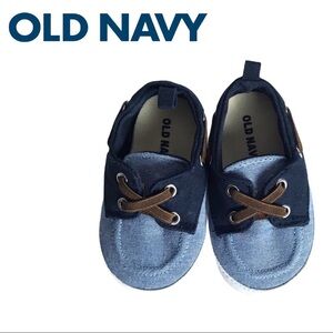 Old Navy Blue Color-blocked Chambray Boat Shoes